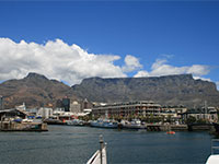Blick vom Tafelberg auf Kapstadt